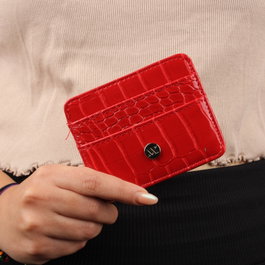 Zoozie Bags Cartera y Tarjetero de Piel Rojo